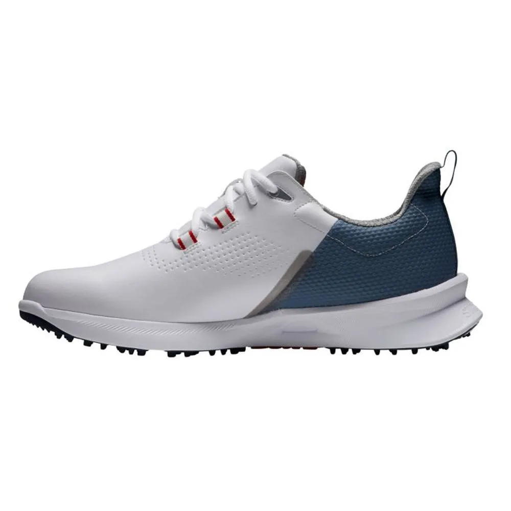 Ankle Support Sneakers, Neutral Tone Shoes FootJoy FJ Fuel Spikeless Golf Shoes Previous Season Style White/Blue Fog/Red - 22 Men
