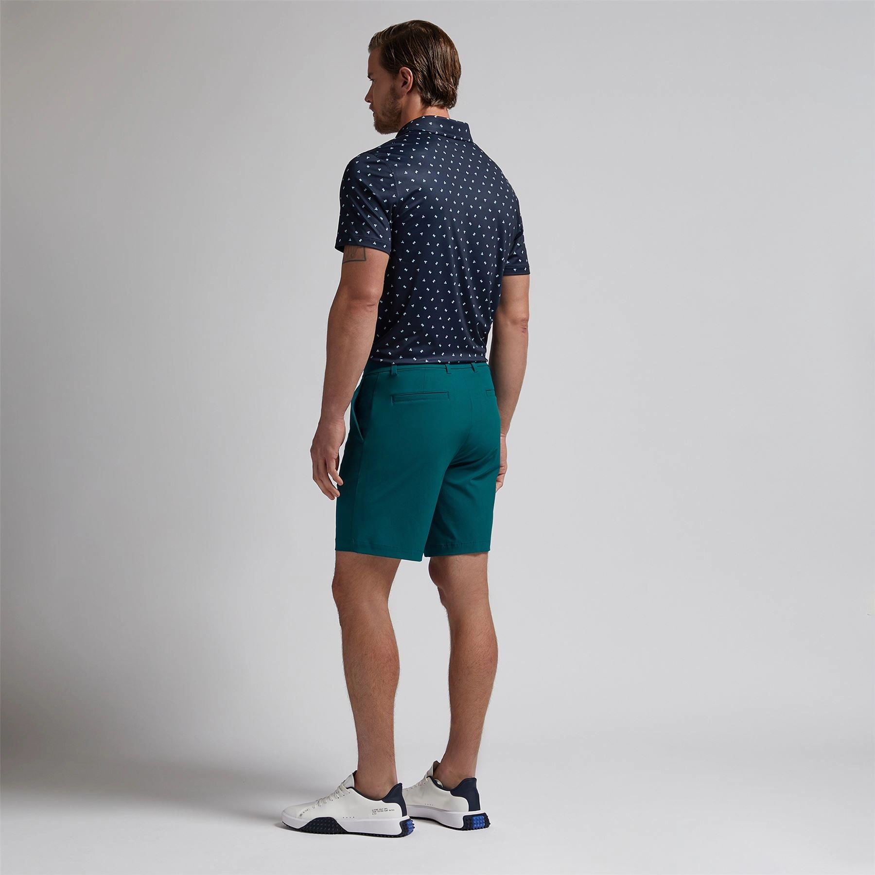 Geometric Floral Tech Jersey Polo Twilight G/Fore Men's Fashion