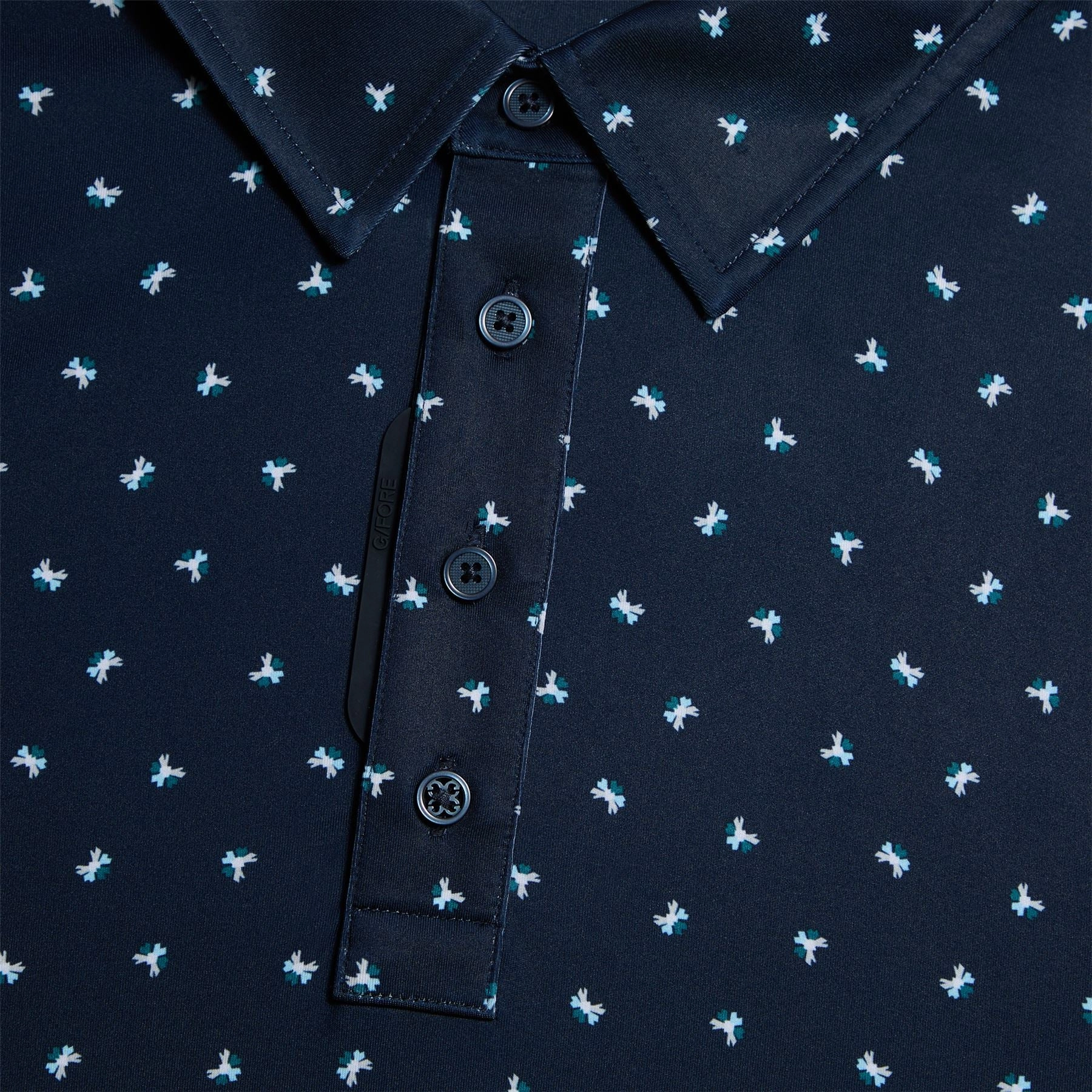 Geometric Floral Tech Jersey Polo Twilight G/Fore Men's Fashion