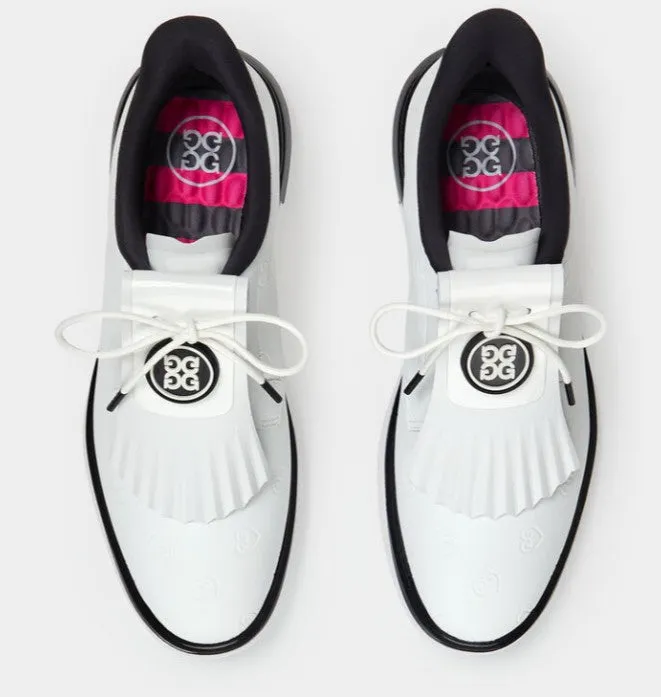 G/FORE GALLIVAN2R DEBOSSED HEART G'S KILTIE GOLF SHOE IN SNOW/ONYX women's classic golf shoes