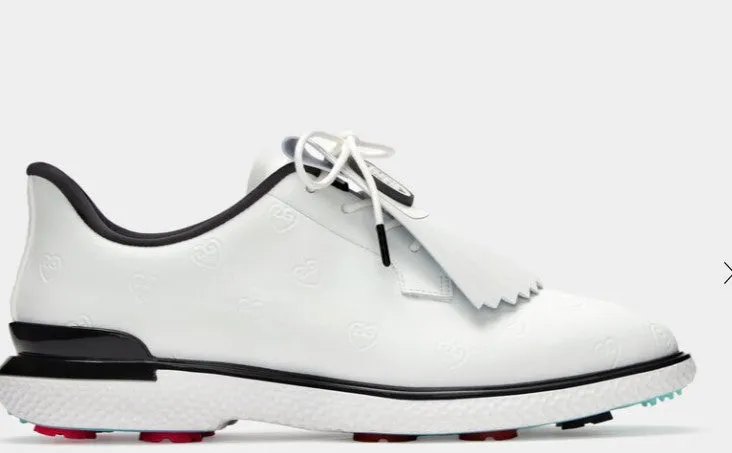 G/FORE GALLIVAN2R DEBOSSED HEART G'S KILTIE GOLF SHOE IN SNOW/ONYX women's classic golf shoes