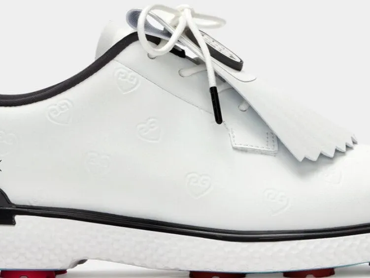 G/FORE GALLIVAN2R DEBOSSED HEART G'S KILTIE GOLF SHOE IN SNOW/ONYX women's classic golf shoes