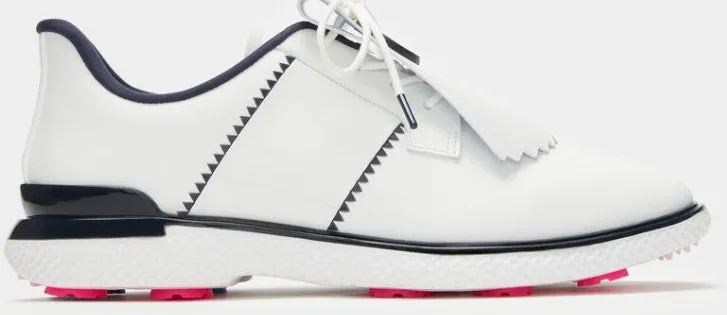 G/FORE GALLIVAN2R SIDE STRIPE KILTIE GOLF SHOE IN SNOW/TWILIGHT women's classic golf shoes
