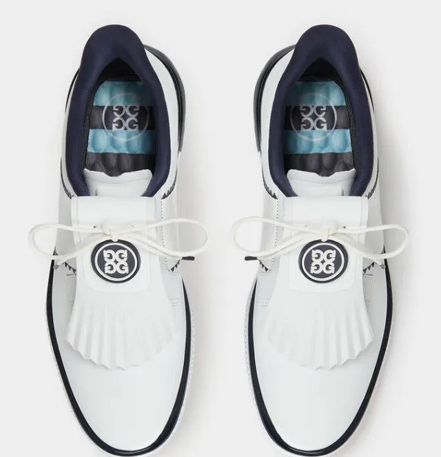 G/FORE GALLIVAN2R SIDE STRIPE KILTIE GOLF SHOE IN SNOW/TWILIGHT women's classic golf shoes