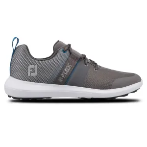 Go Moves FootJoy FJ Flex Spikeless Golf Shoes Previous Season Style Gray/Blue - 21 Men Fast Glide Hybrid Lifestyle Sneakers, Arch Support Shoes