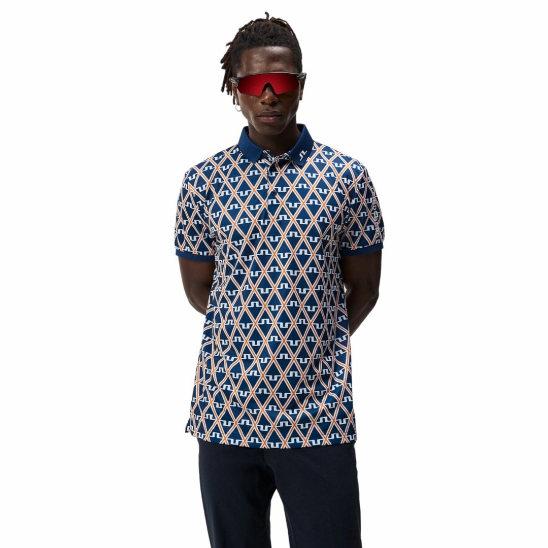 everyday clothing Go-Anywhere Style J. Lindeberg Tour Tech Print Golf Polo Shirt GMJT08576 Chill Day Look premium fabric