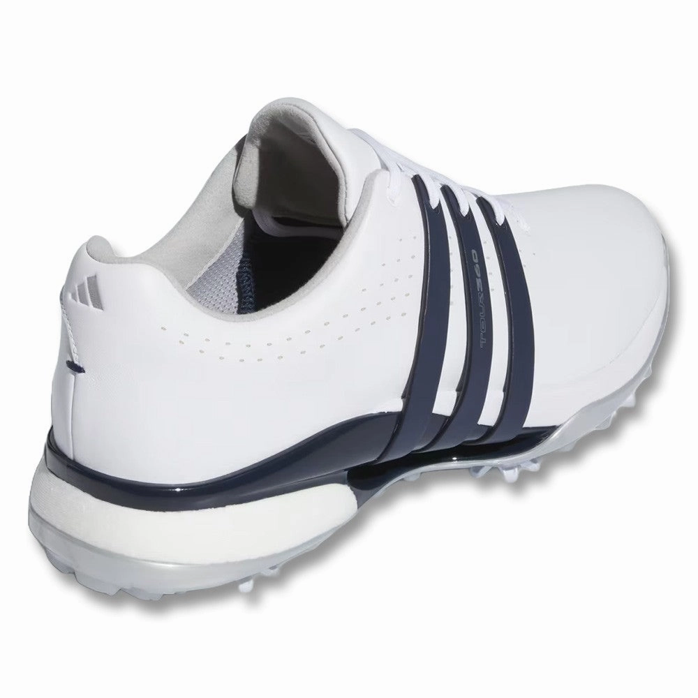 Adidas Tour360 Golf Shoes Cloud White/Collegiate Navy/Silver Metallic - 24 Men Memory Foam Shoes, Breathable Everyday Sneakers, Fashionable Active Shoes