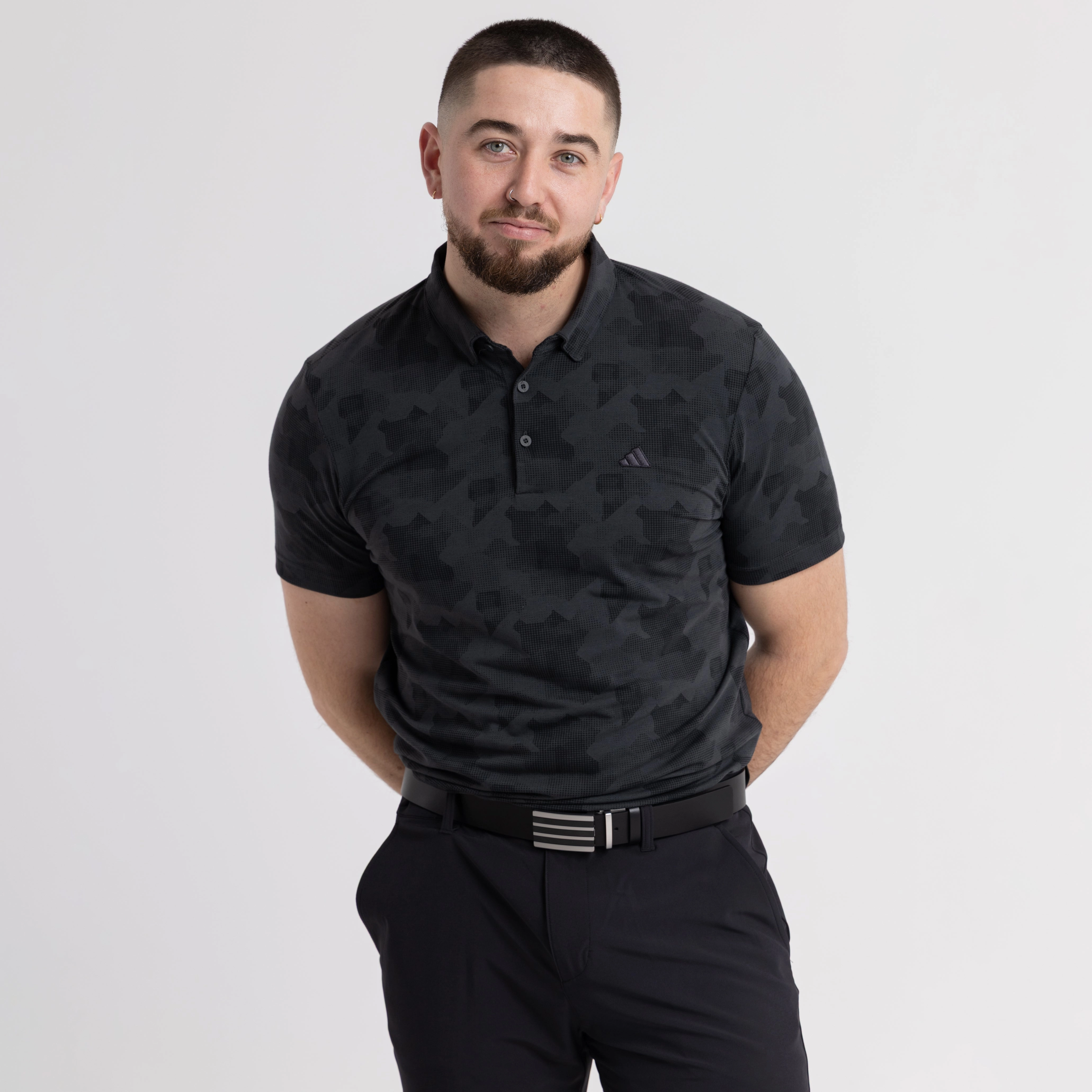 Go-To Printed Polo Carbon/Black Adidas Men's Sportswear