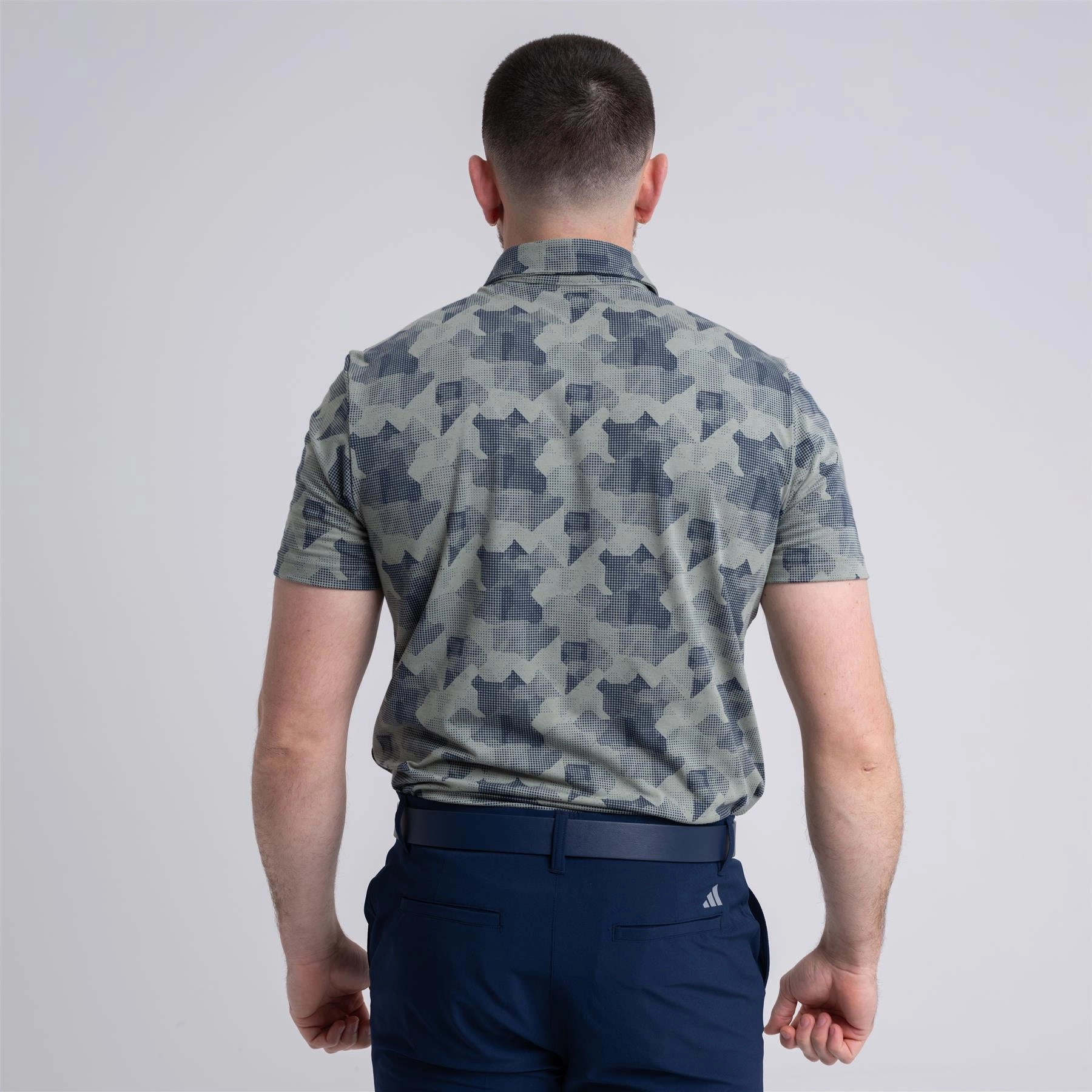 Go-To Printed Polo Silver Green/Navy Adidas Men's Sportswear