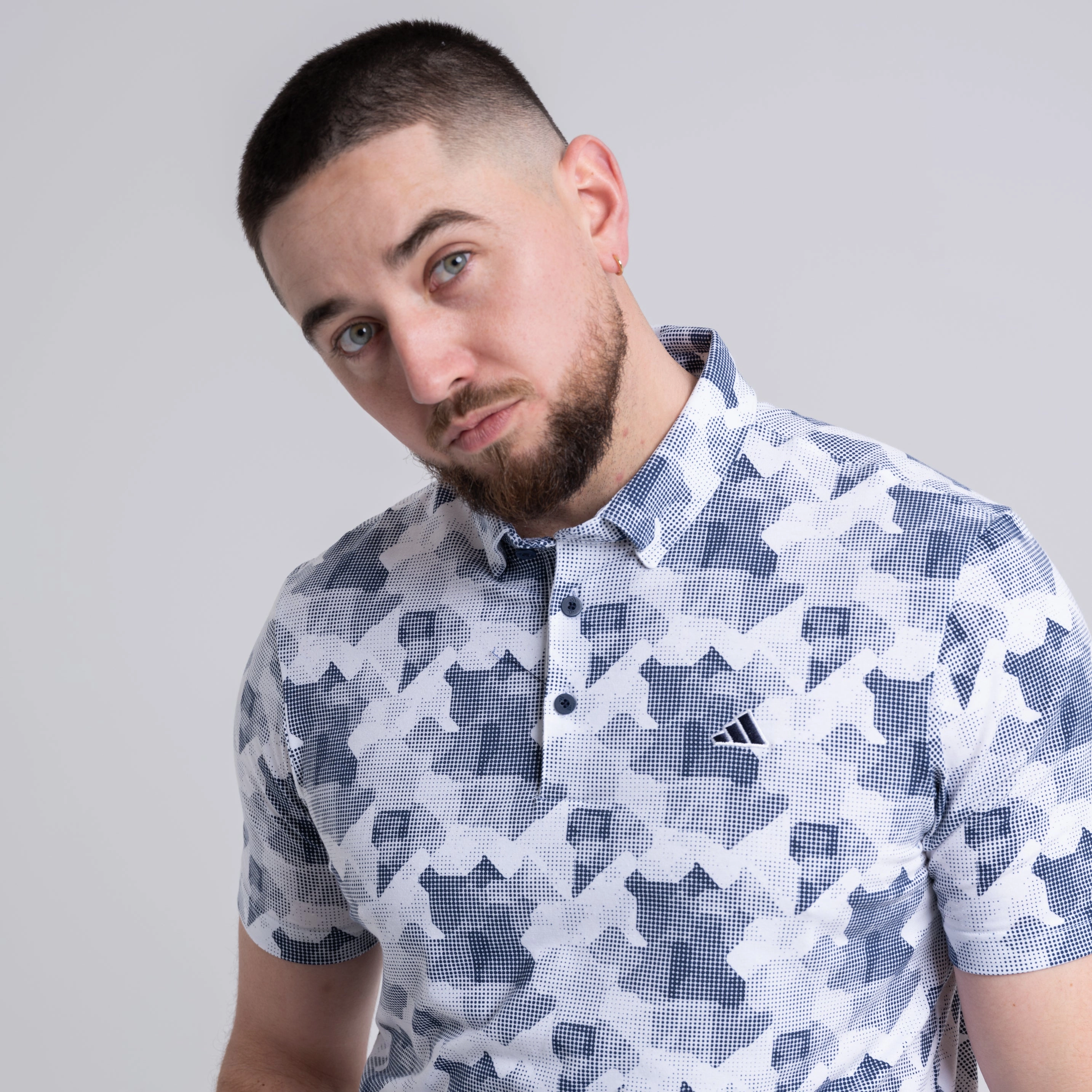 Go-To Printed Polo White/Navy Adidas Men's Sportswear