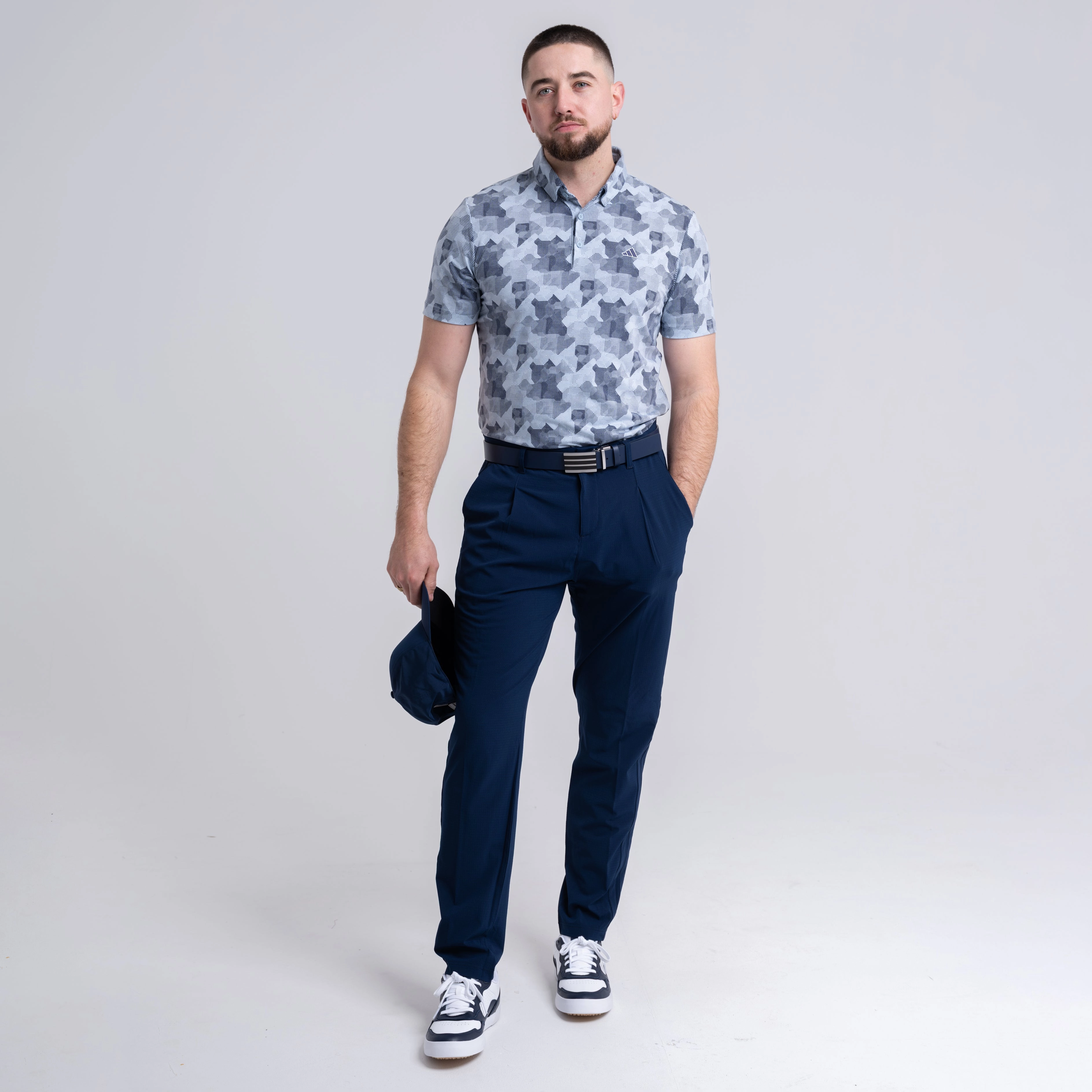 Go-To Printed Polo Wonder Blue/Navy Adidas Men's Sportswear