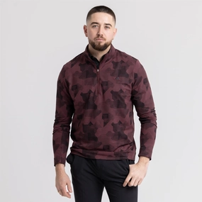 Go-To Printed Quarter Zip Mid Layer Aurora Ruby Adidas men's athletic apparel