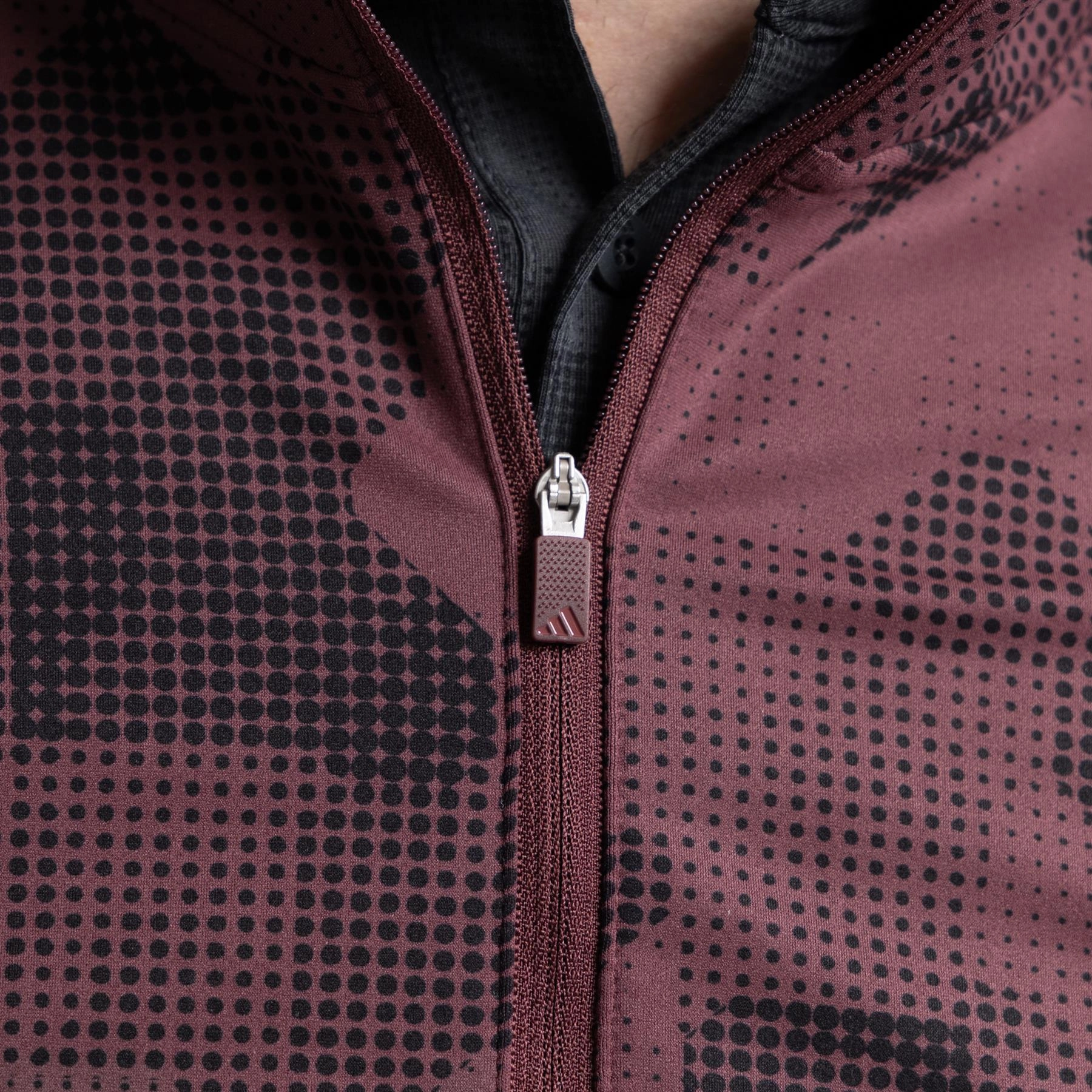 Go-To Printed Quarter Zip Mid Layer Aurora Ruby Adidas Men's Sportswear