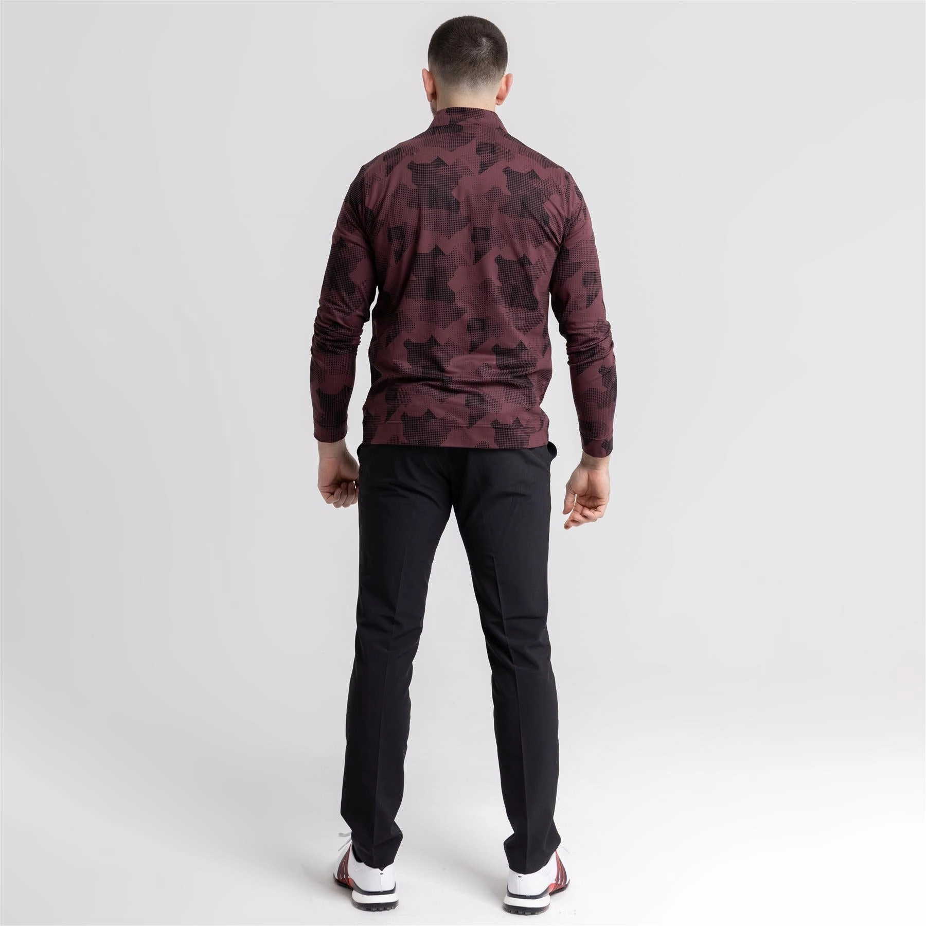 Go-To Printed Quarter Zip Mid Layer Aurora Ruby Adidas Men's Sportswear
