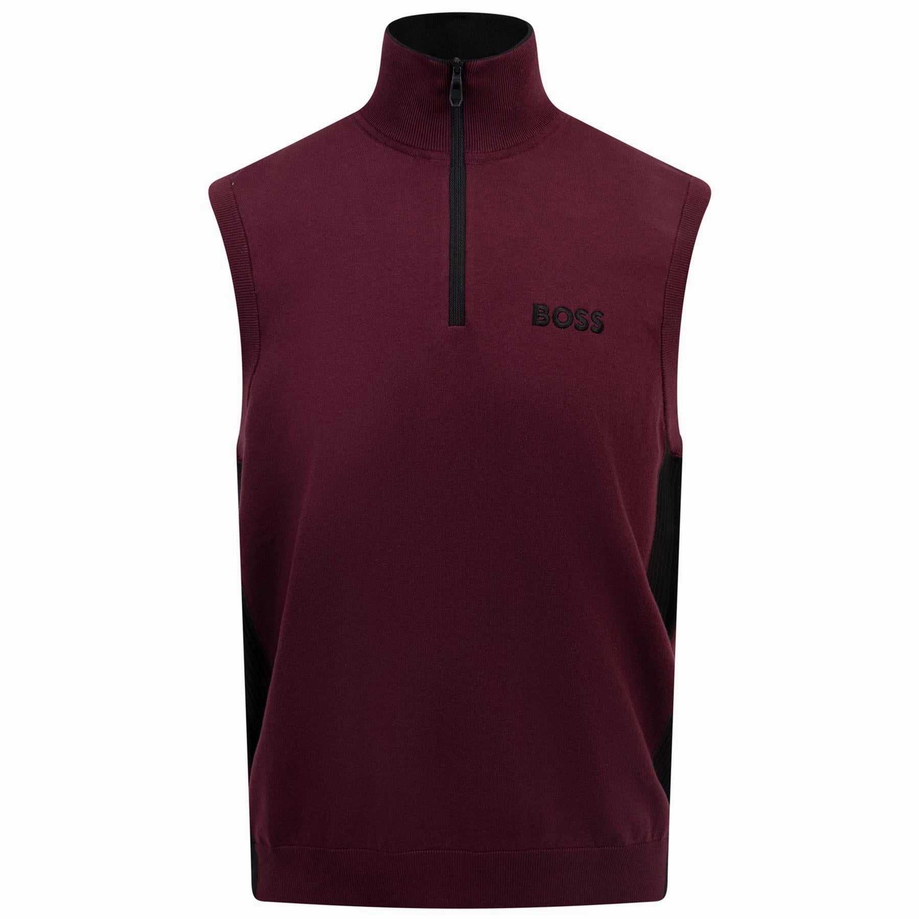 Golf Quarter Zip Gilet Medium Red Boss men's fashion and office attire
