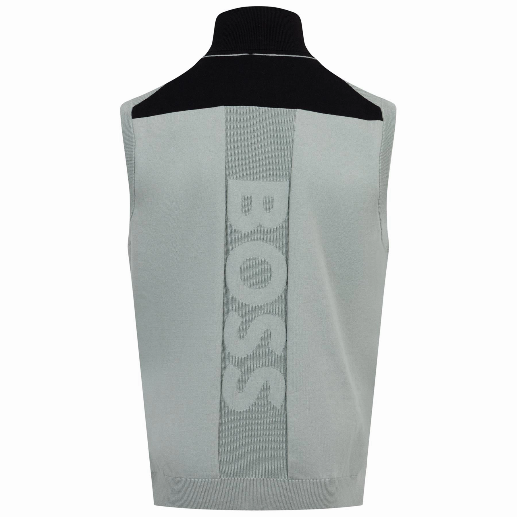 Golf Quarter Zip Gilet Open Green Boss Men's Fashion