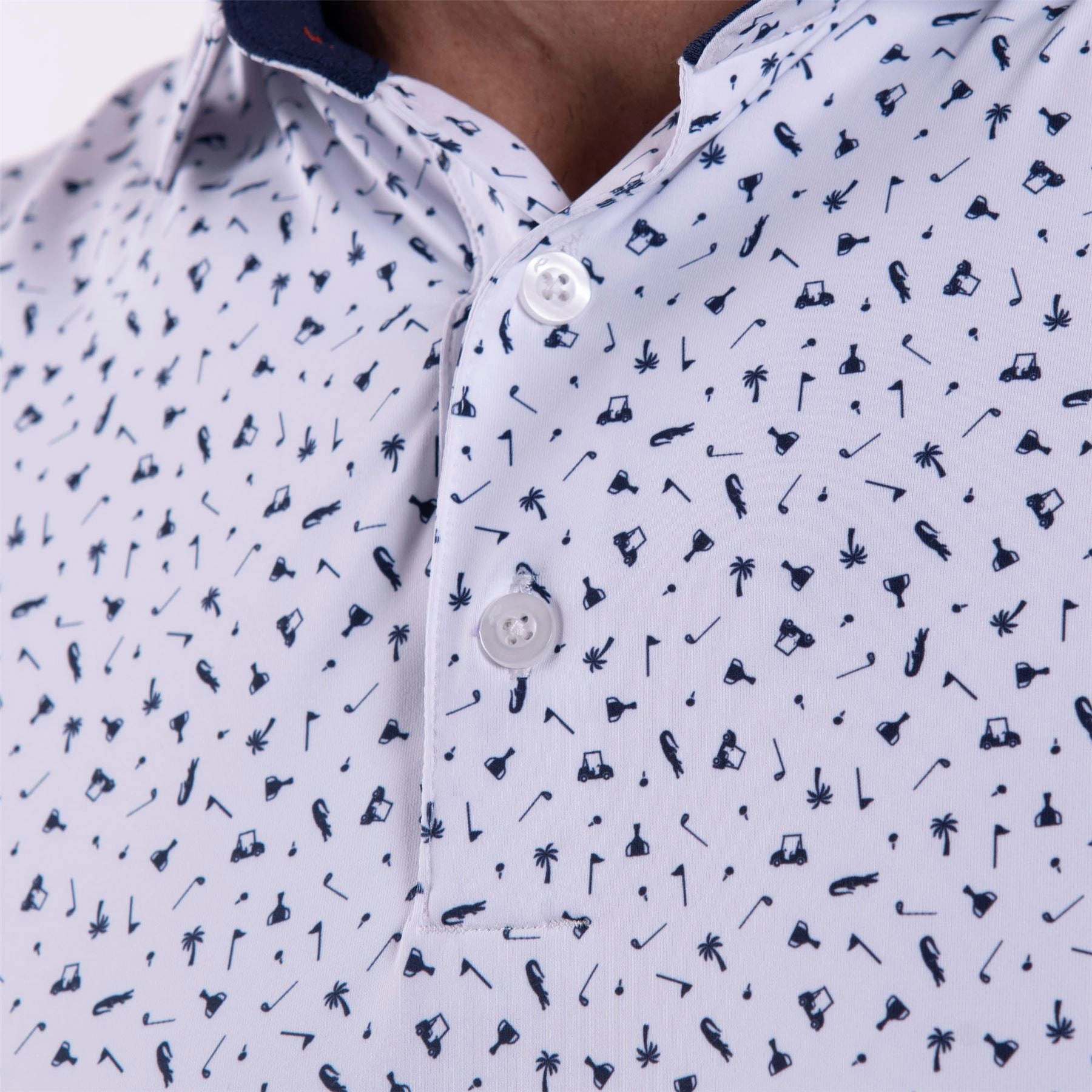 Golfer Polo White KJUS Men's Performance Clothing