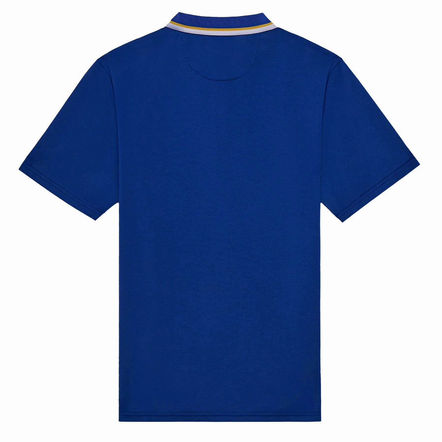 Grasse Pique Polo Blue Malbon Men's Golf Lifestyle Wear