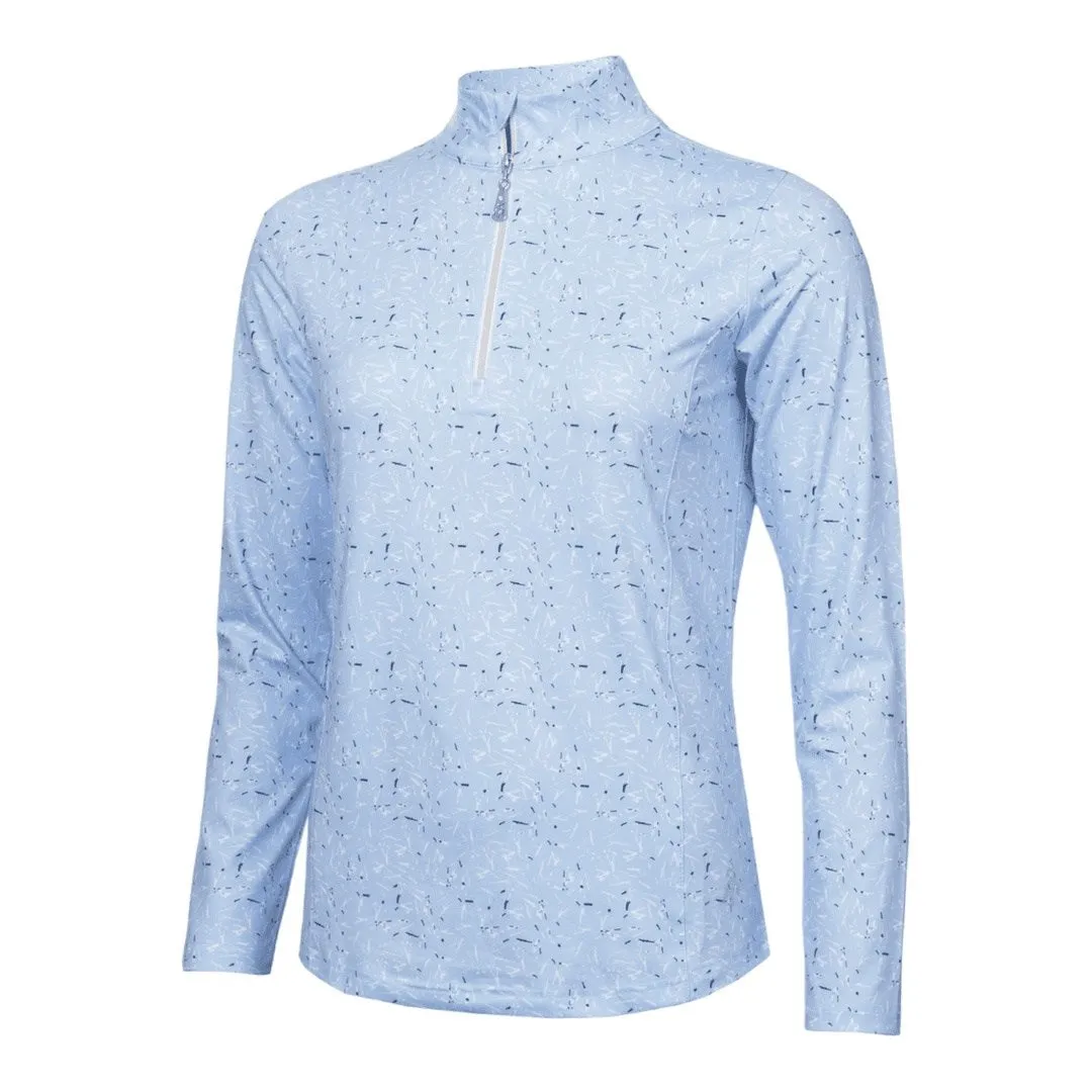 Green Lamb Ladies Keva Printed Zip Golf Top AG23984