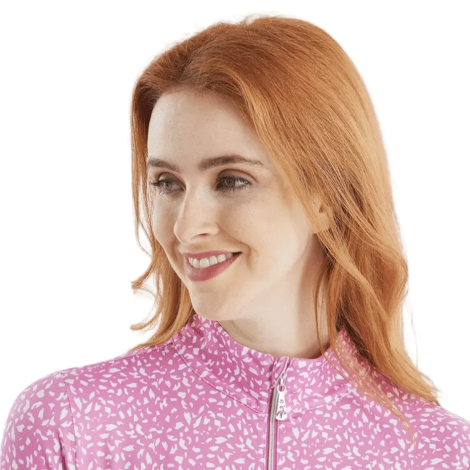 Green Lamb Ladies Keva Printed Zip Golf Top AG23984