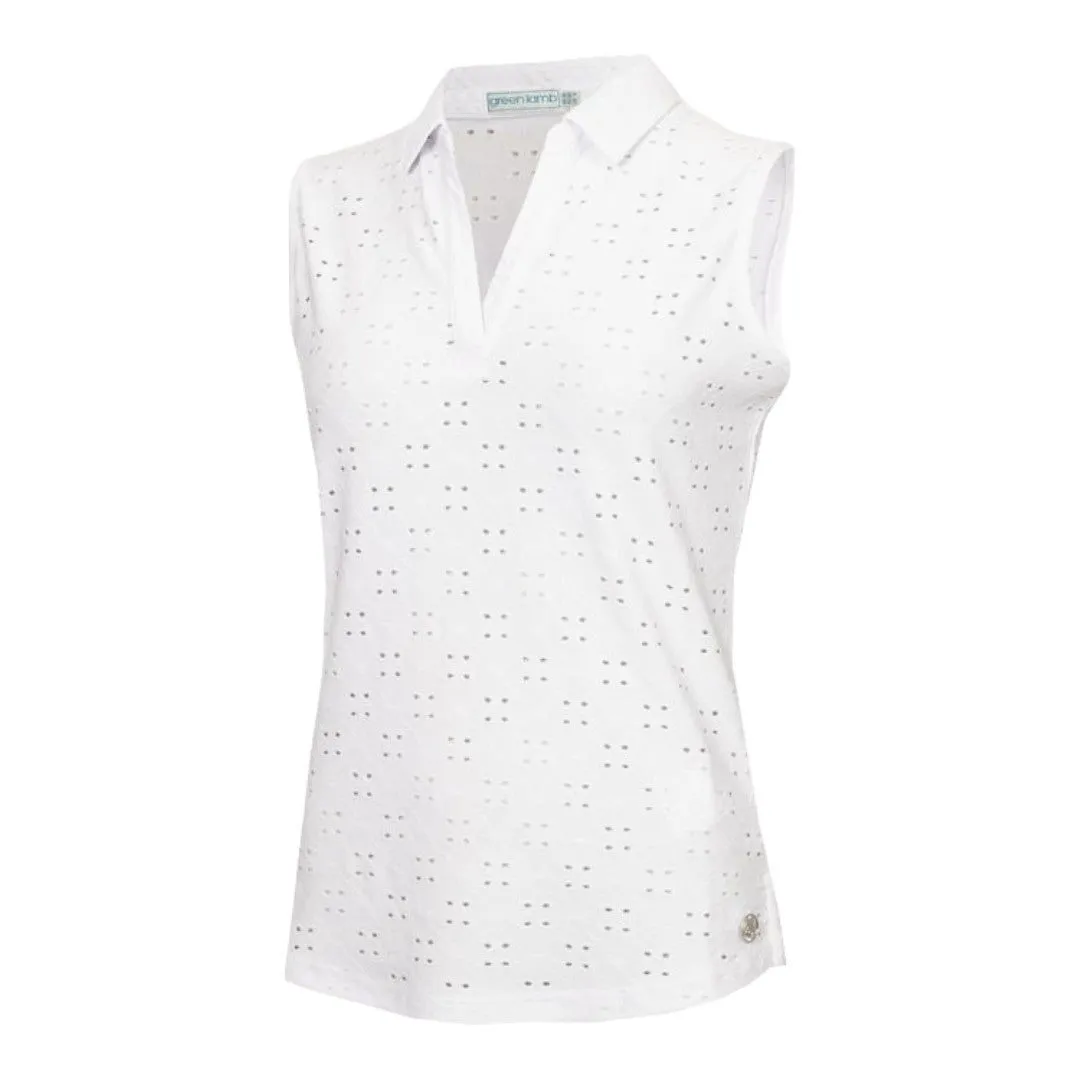 Green Lamb Ladies Naja Broderie Anglaise S/L Golf Shirt SG24015