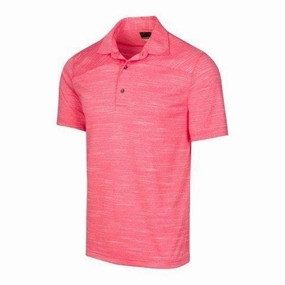 Greg Norman Men's Heathered Polo - Lava Greg Norman men's golf apparel