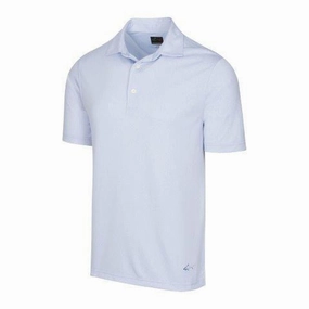 Greg Norman Men's Jacquard Polo - Blue Stream Greg Norman men's golf apparel