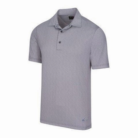 Greg Norman Men's Jacquard Polo - Navy Greg Norman men's golf apparel