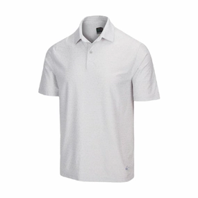 Greg Norman Men's Polo Shark Foulard Print - Grey Greg Norman men's golf apparel