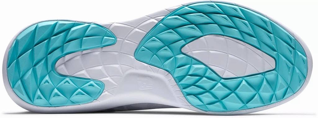 Profile View Of Shoes New Women's Footjoy Flex Golf Shoes White/Multi MSP$100