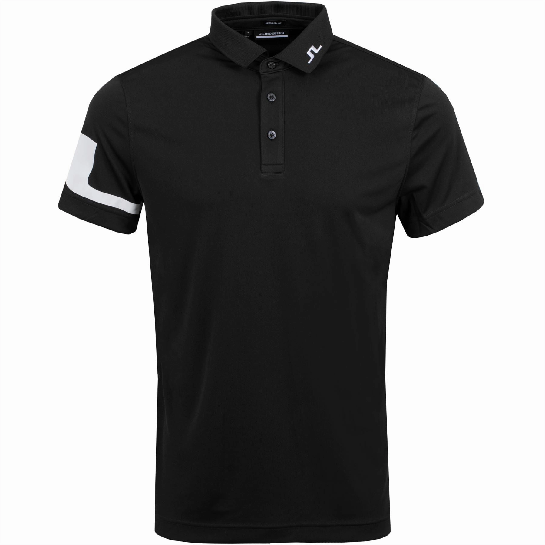 Heath Regular Fit TX Jersey Polo Black J.Lindeberg Golfwear for Men