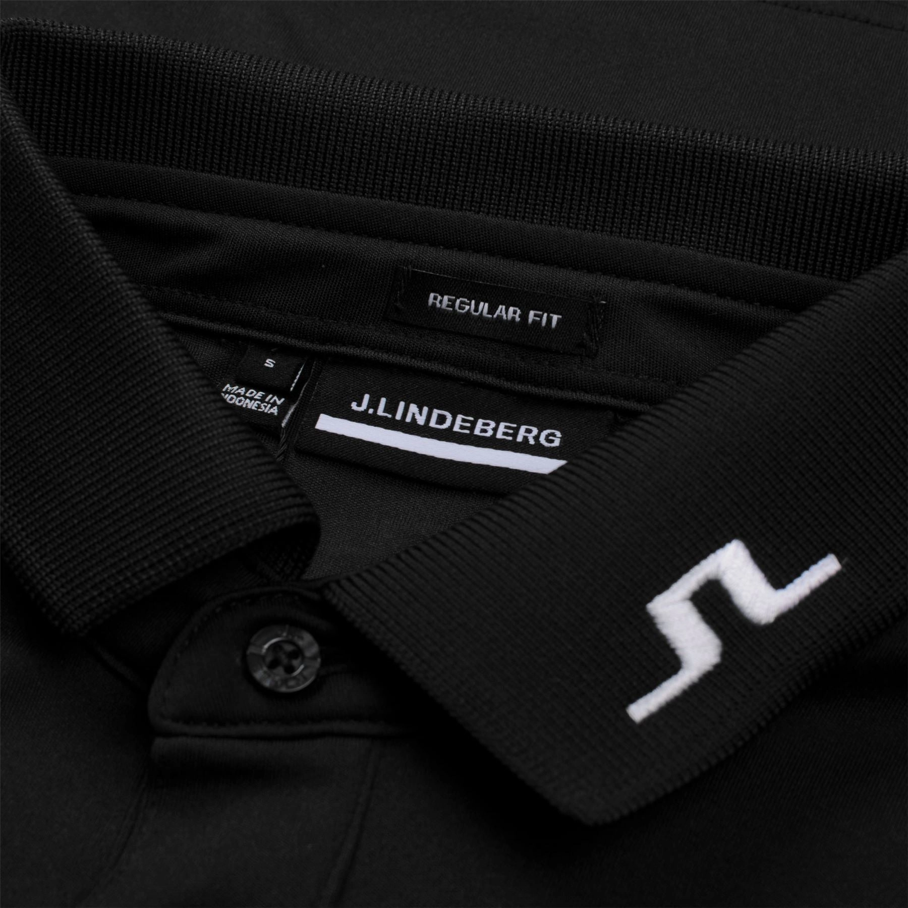 Heath Regular Fit TX Jersey Polo Black J.Lindeberg Golfwear for Men