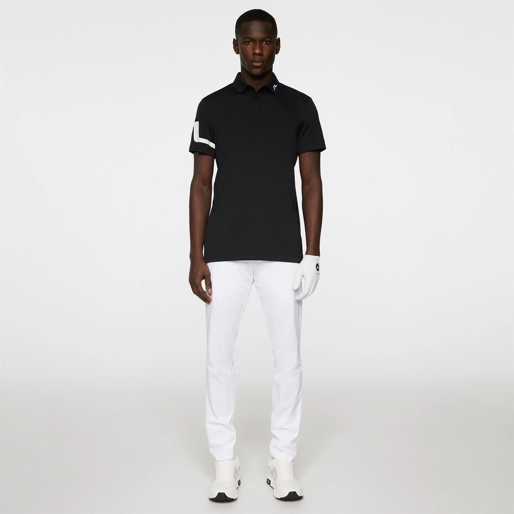 Heath Regular Fit TX Jersey Polo Black J.Lindeberg Golfwear for Men