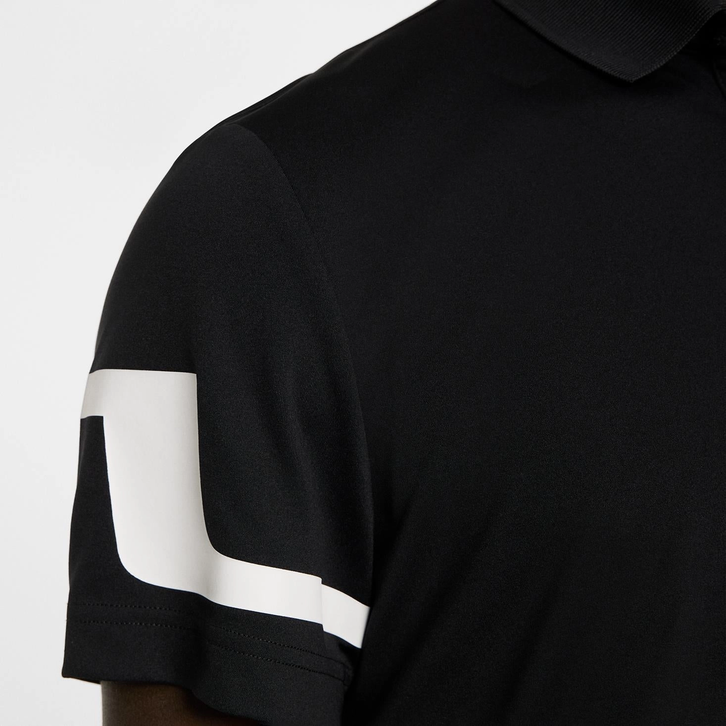 Heath Regular Fit TX Jersey Polo Black J.Lindeberg Golfwear for Men