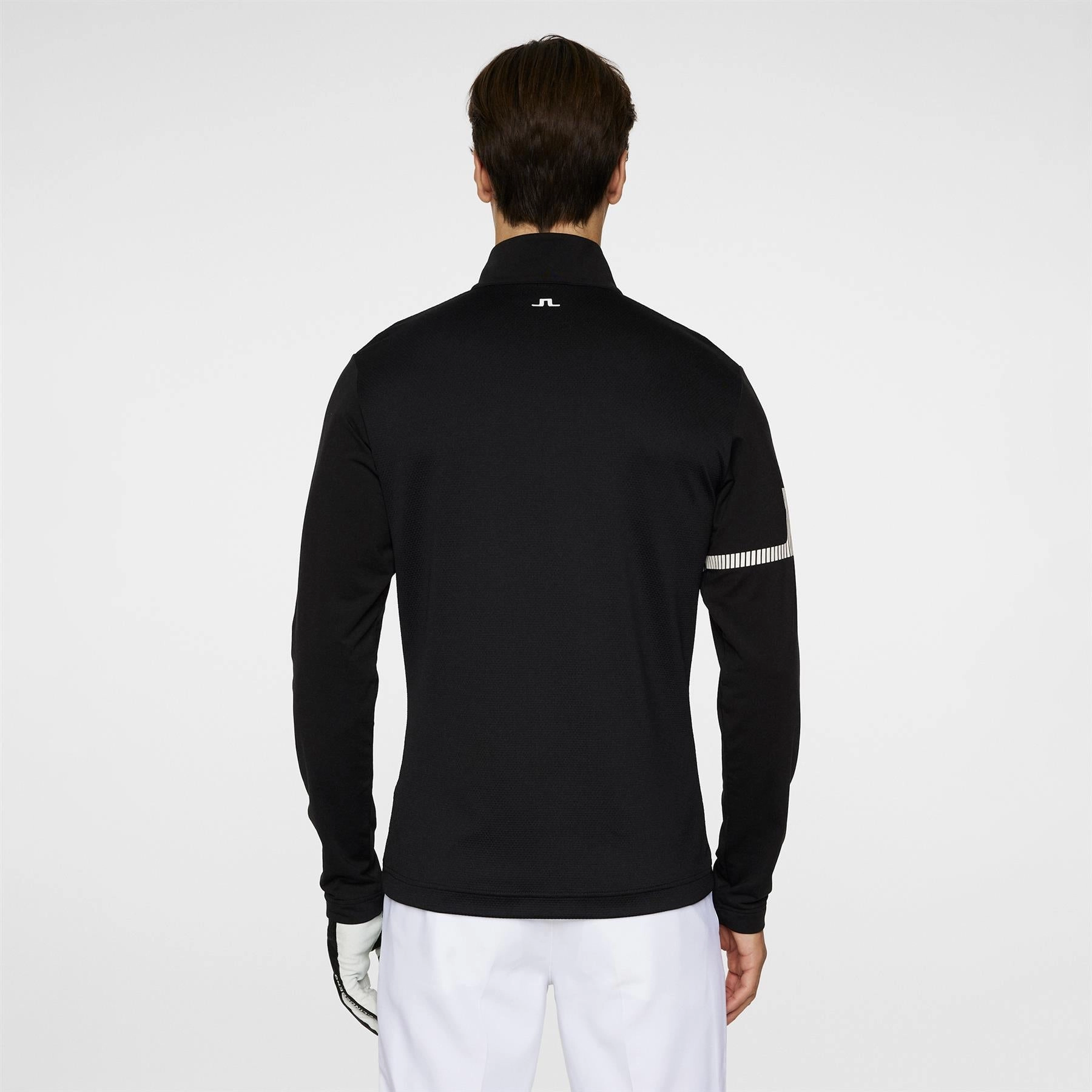Heath Strike Quarter Zip Mid Layer Black J.Lindeberg Golfwear for Men