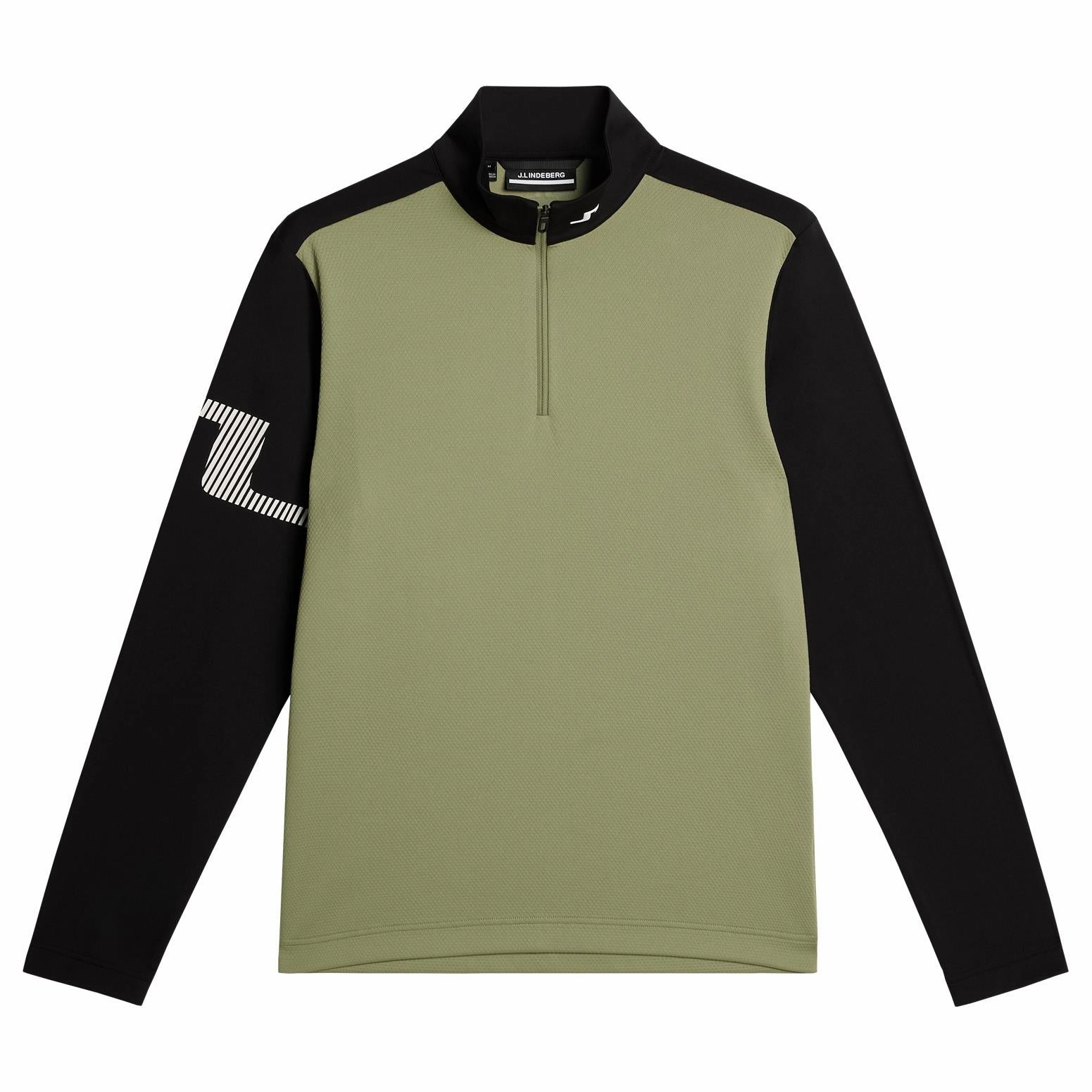 Heath Strike Quarter Zip Mid Layer Oil Green J.Lindeberg Golfwear for Men