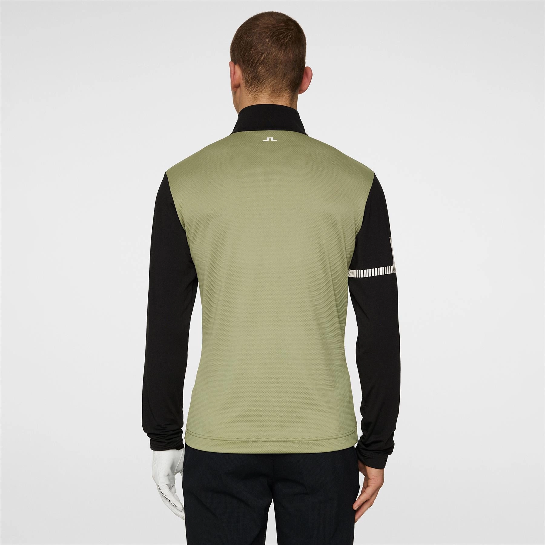 Heath Strike Quarter Zip Mid Layer Oil Green J.Lindeberg Golfwear for Men