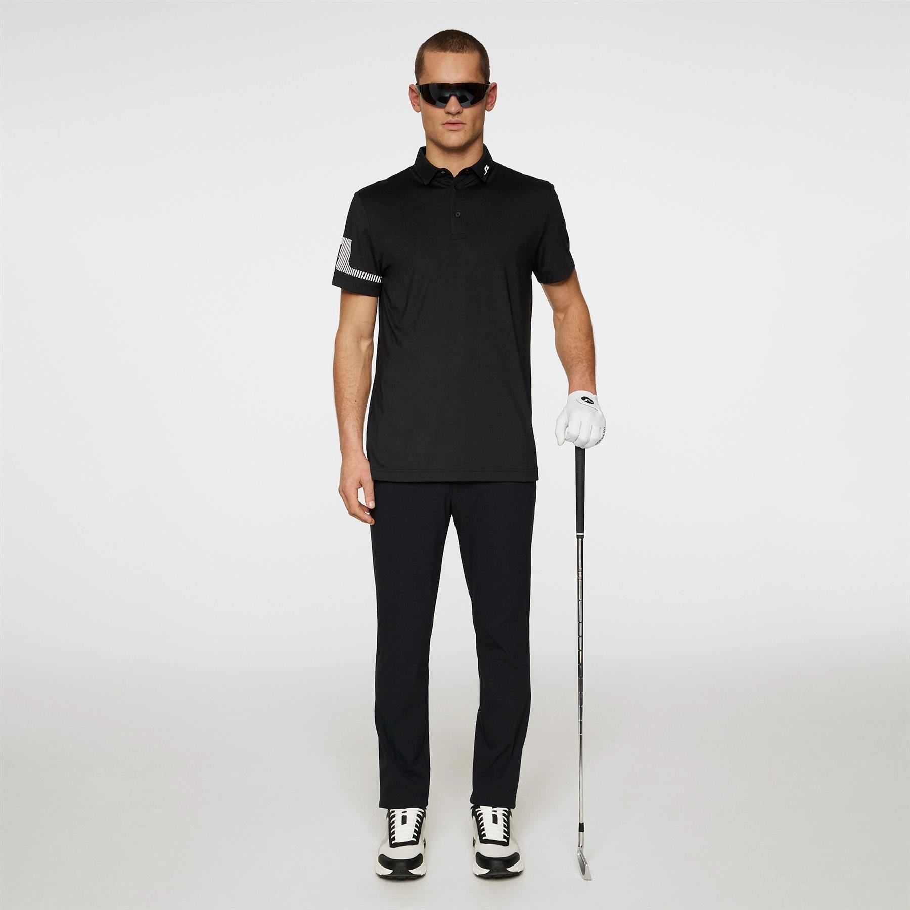 Heath Strike Regular Fit Polo Black J.Lindeberg Golfwear for Men