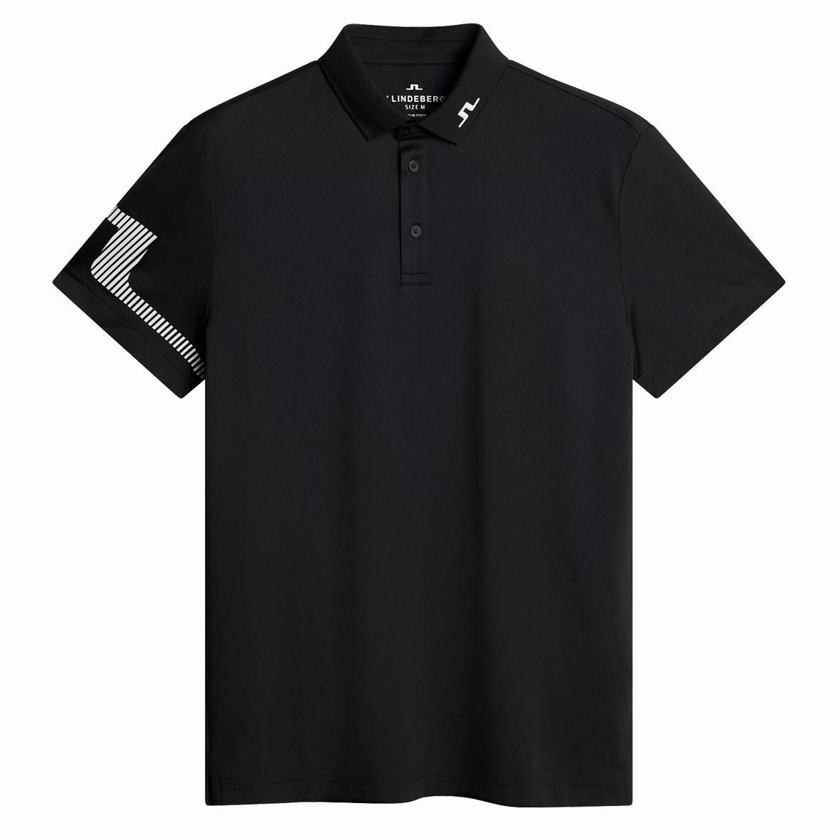 Heath Strike Regular Fit Polo Black J.Lindeberg Golfwear for Men
