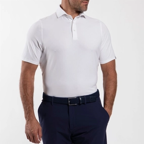Hollow Pima Polo White Kjus men's performance outerwear