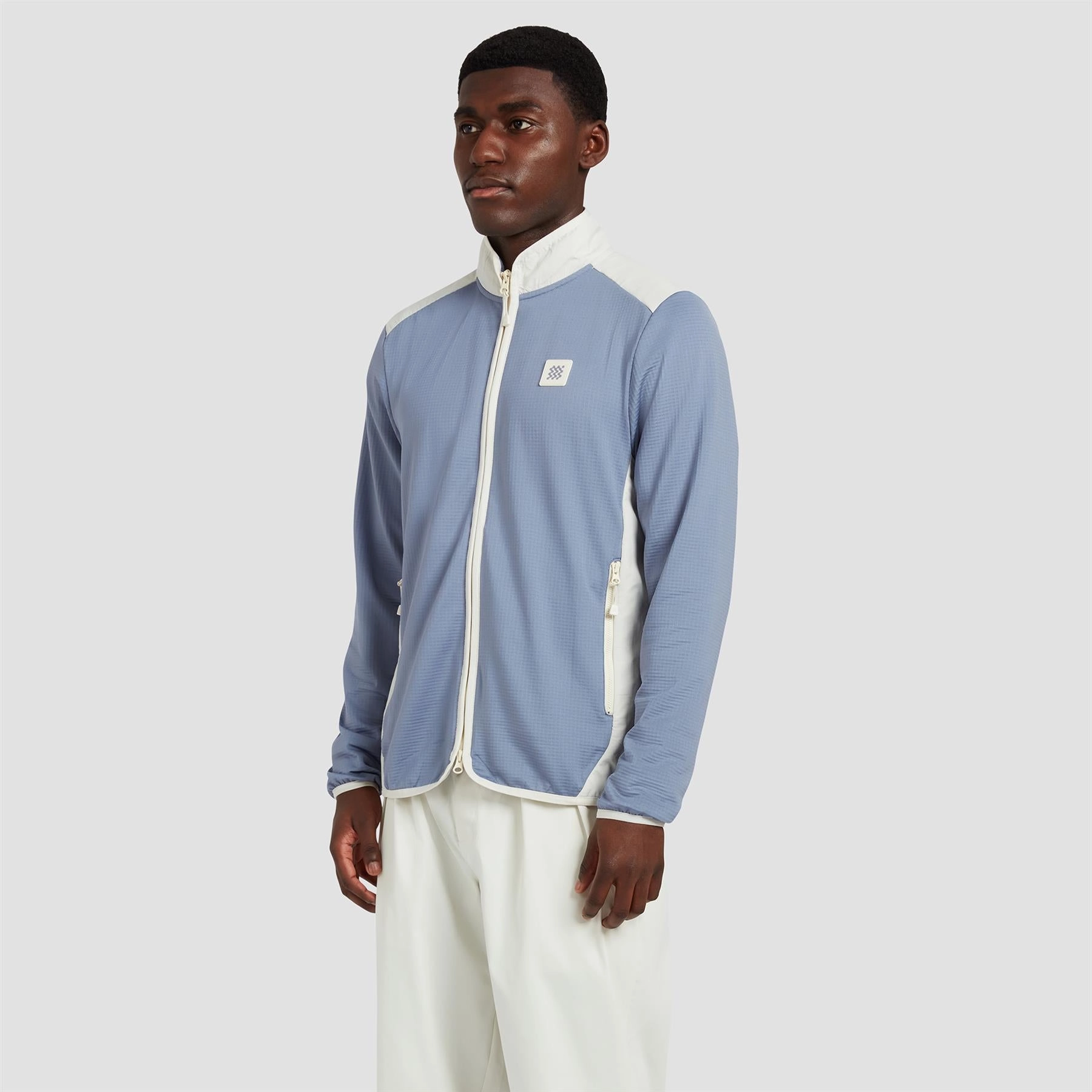 Hybrid Fleece Mid Layer Blue Manors mens classic apparel