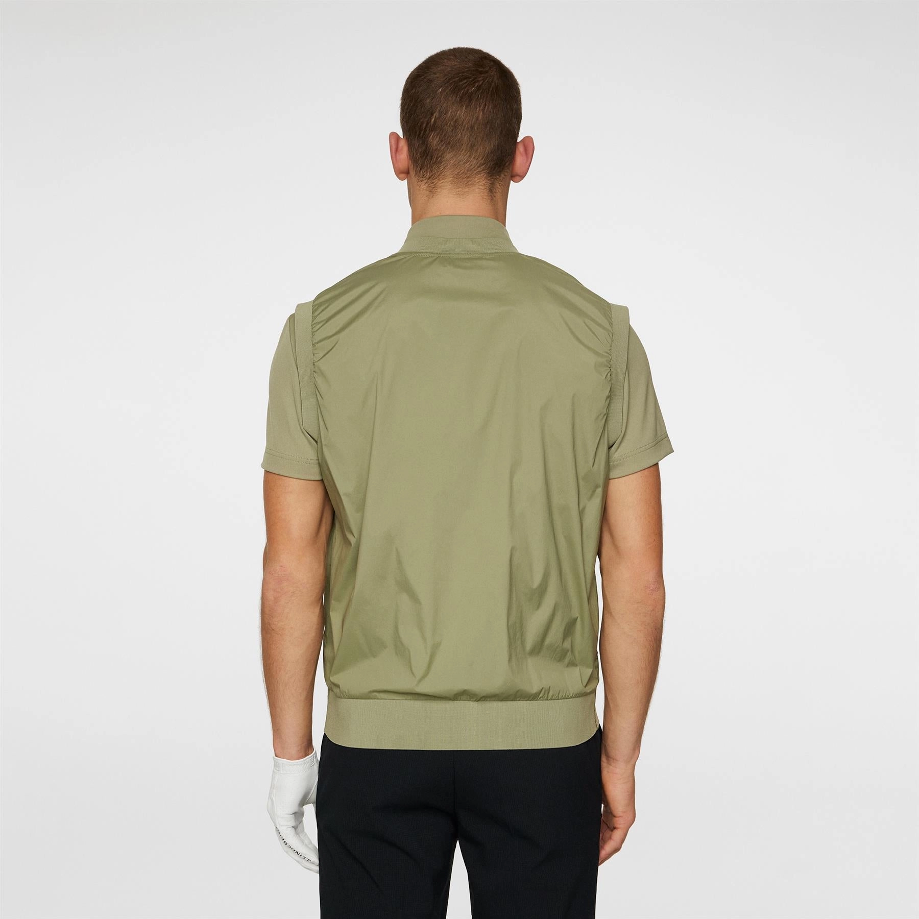 Hybrid Windbreaker Gilet Oil Green J.Lindeberg Golfwear for Men
