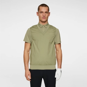 Hybrid Windbreaker Gilet Oil Green Premium J.Lindeberg menswear
