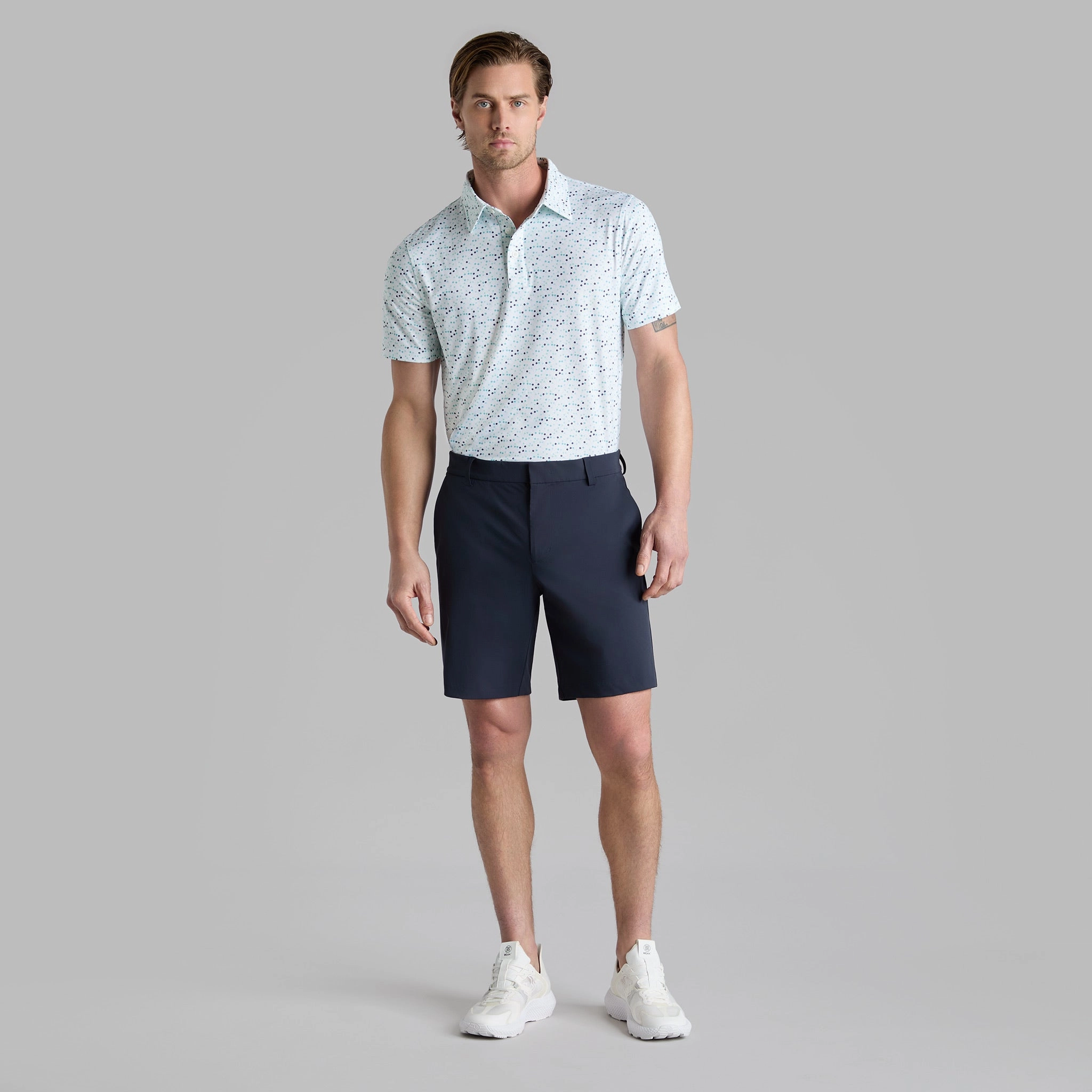 Hydrangea Tech Jersey Polo Menthol G/Fore Men's Fashion