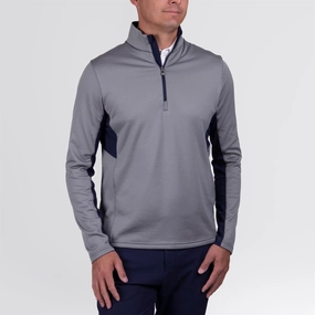 Hydraulic Half Zip Mid Layer Pewter/Atlantic Blue Kjus men's performance outerwear