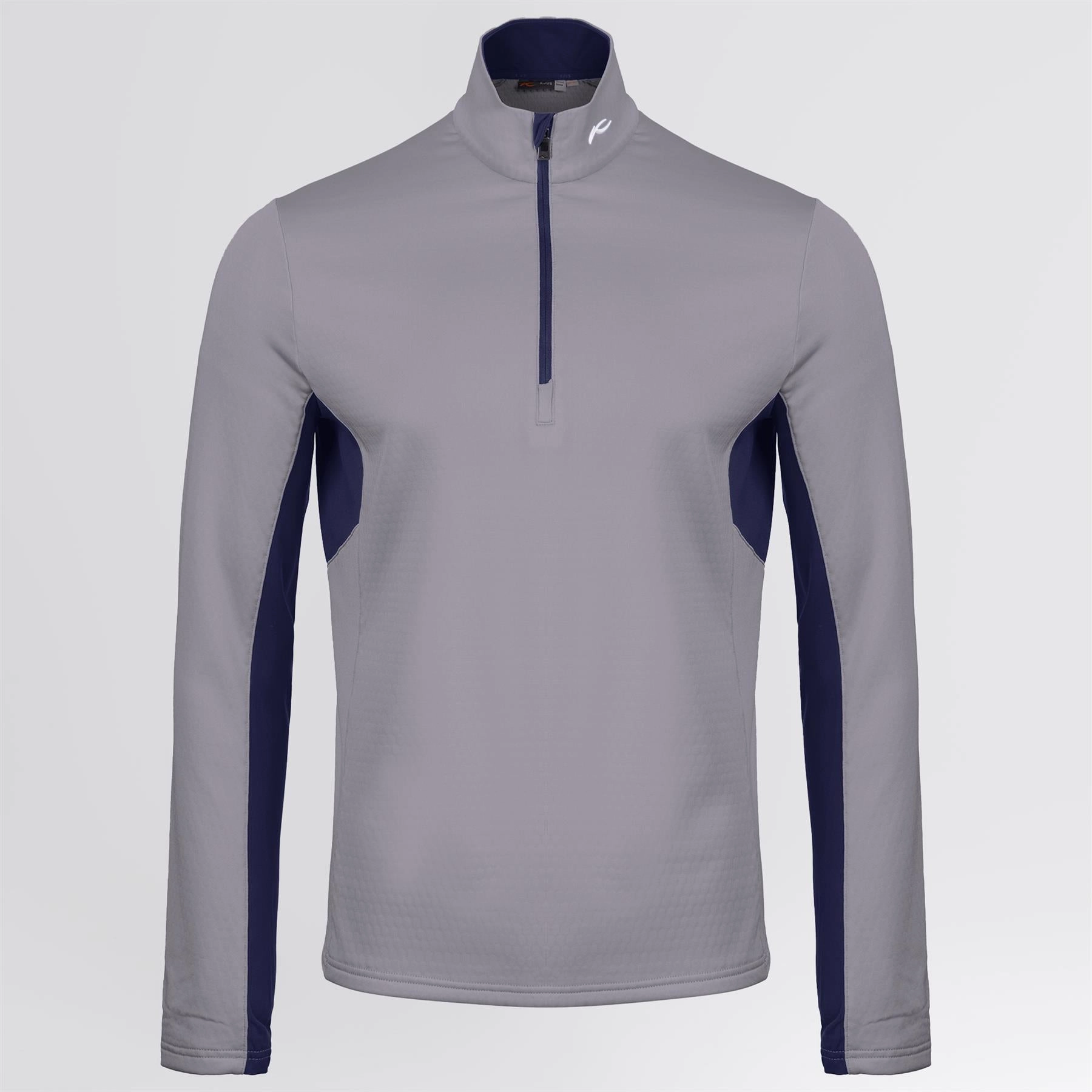 Hydraulic Half Zip Mid Layer Pewter/Atlantic Blue KJUS Men's Performance Clothing