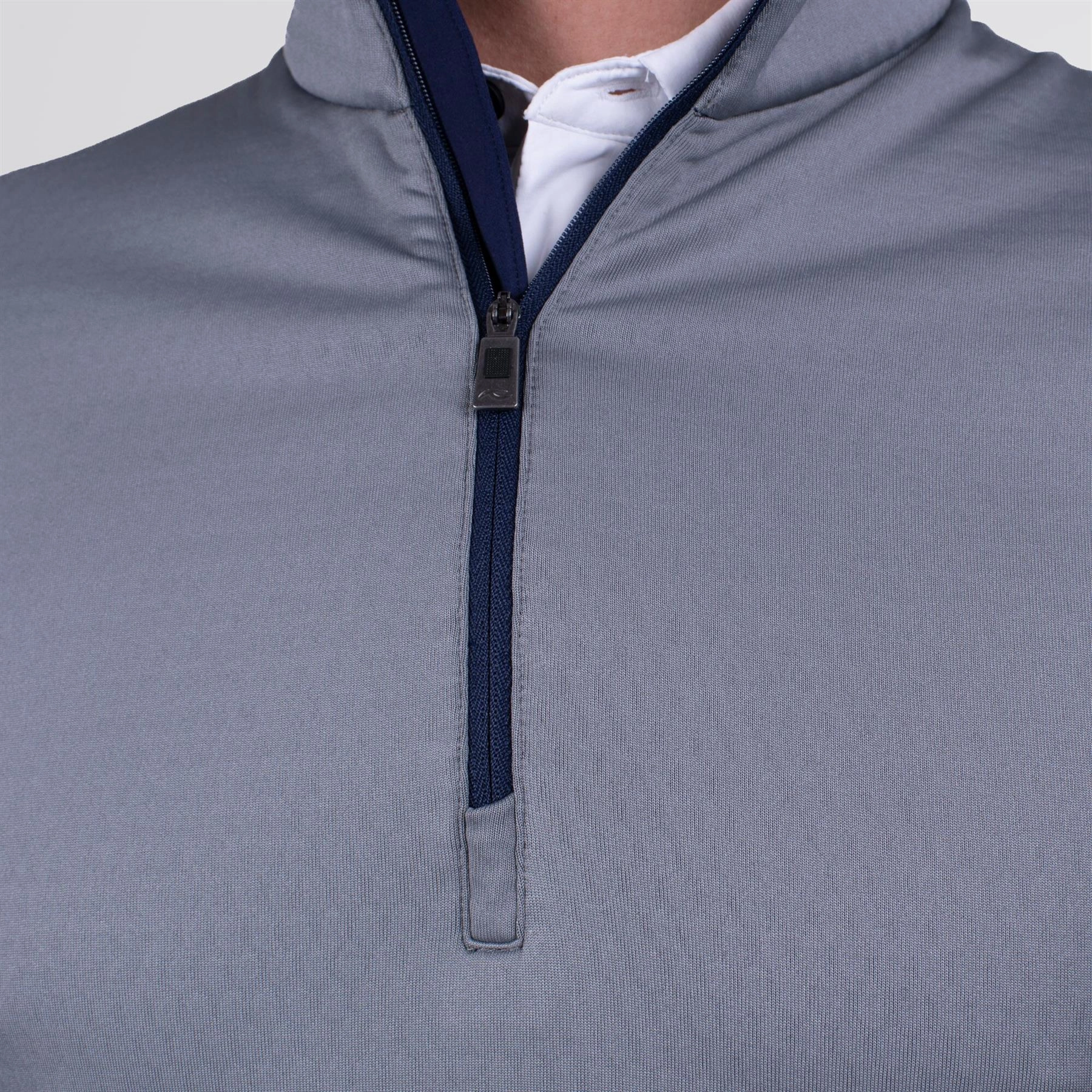 Hydraulic Half Zip Mid Layer Pewter/Atlantic Blue KJUS Men's Performance Clothing