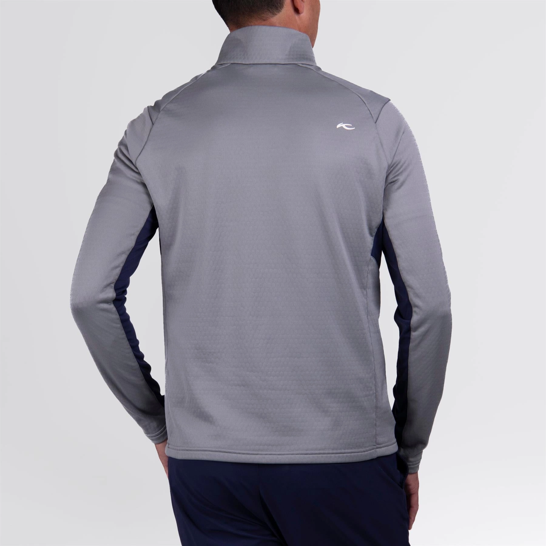 Hydraulic Half Zip Mid Layer Pewter/Atlantic Blue KJUS Men's Performance Clothing