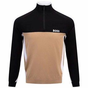 Hydro 1 Quarter Zip Mid Layer Black Boss men's fashion and office attire