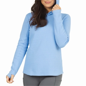 IBKUL Ladies Solid Popcorn Stitch Hoody - Peri Ibkul Women's Performance Activewear